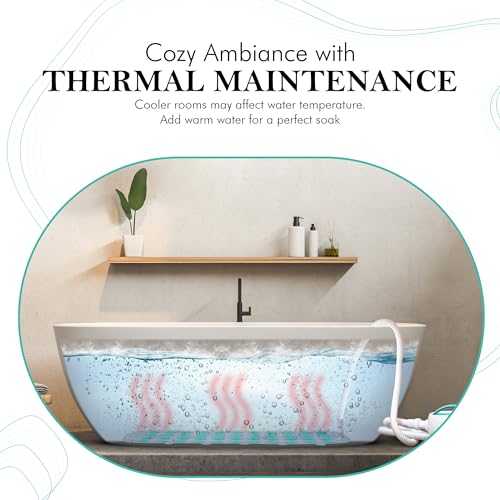 SereneLife Bubble Bath Mat – Portable Spa Mat with Adjustable Intensity, Waterproof LED Light, Pillow and Remote Control for Ultimate Relaxation, 47" x 14.2" (Teal)