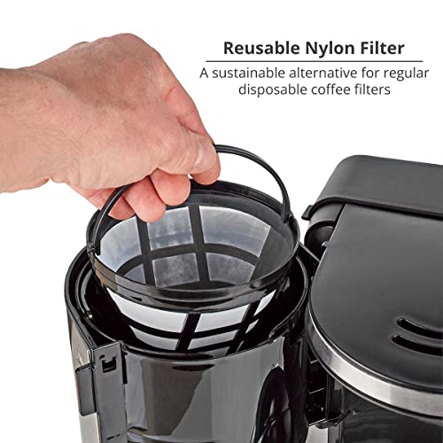 Ex-Pro 1.5L Filter Coffee Machine, 1000W Coffee Maker for up to 12 Cups, with Aroma Setting, Automatic Switch-Off, Anti-Drip, Keep Warm Function and Reusable Nylon Filter - Image 4