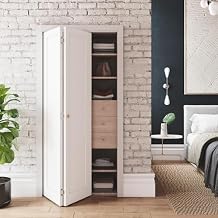 SMARTSTANDARD 32" x 80" Bifold Closet Doors, 1-Panel Paintable White Primed Bi-fold Door, Interior Door with Hardware Kits, 31 2/5"*78 2/5" Two Sides Molded Design, Pre-drilled Doors