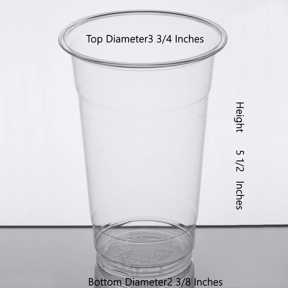 4U'LIFE 20 oz. Crystal-Clear PET Plastic Cold Cups, Beverage Cups With Flat Lids- With Straw Slot-16 Sets - Image 5