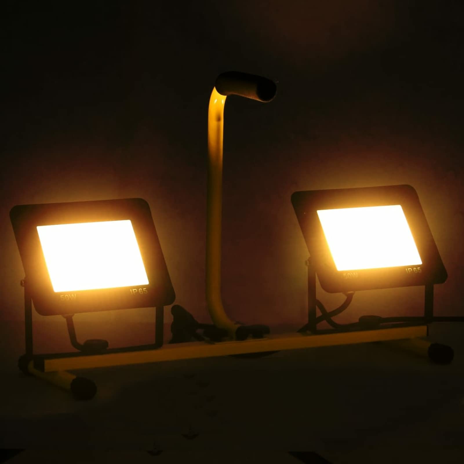 Chusui Faretto a LED con Maniglia 2x50 W Bianco Caldo,Faretto LED da Esterno,Fari LED Interna ed Esterna per Giardino,Cortile,Garage