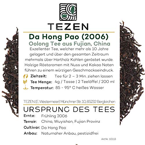 Da Hong Pao (2014) Oolong Tee aus China | Hochwertiger chinesischer Oolong Tee | Traditionelle Teespezialität (50 g)