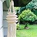 Simple P Macrame Hanging Hanger Lantern Cotton Rope Pendant Ceiling Bohemian Boho Handmade Handwoven Hippie Style For Home Indoor Outdoor Living Room Nature Natural Decorative (NO Light Include)