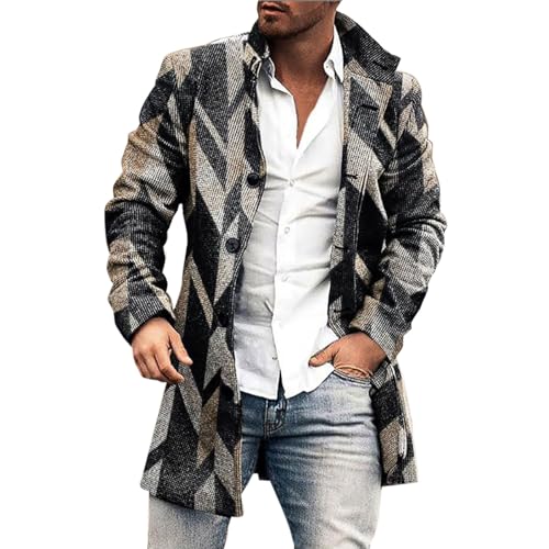 Générique Pardessus en Laine pour Homme Manteau Long, Manteau Homme Automne Hiver Chaud Long Slim T… – Vignette