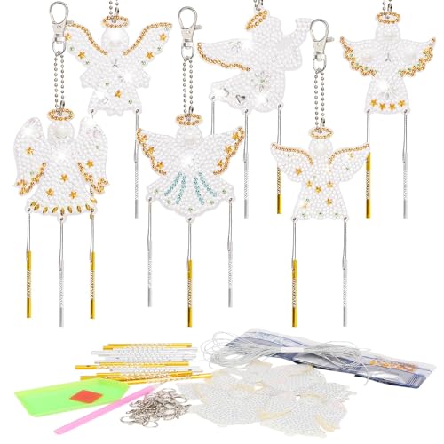WEDNOK 6 Set Schutzengel Diamond Painting Windspiele Engel Bastelset...
