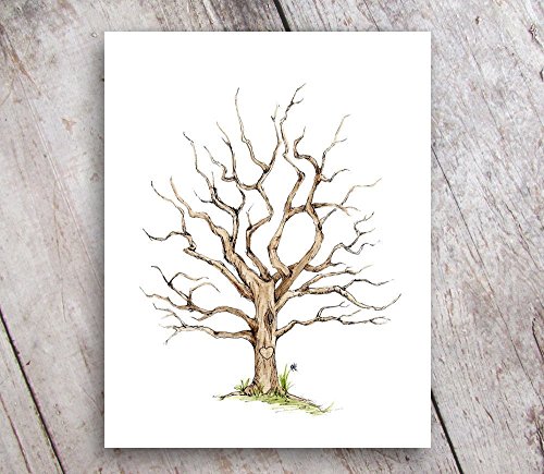 Fingerprint Family Tree 11x14 Print Guest Book Alternative UNFRAMED