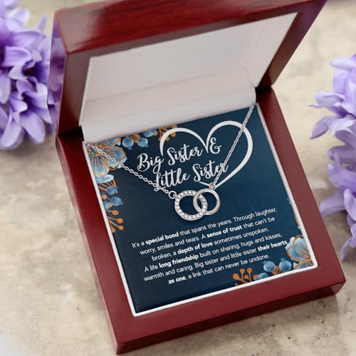 To My Sister Necklace | Gift from Sisters with Message Card & Gift Box | Big & Little Sisters Jewelry | Stainless Steel Necklace for Birthday, Christmas, or Friendship 6