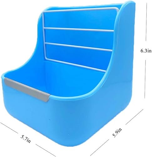 Miniatura 2 de Mcgogo Cuenco de comida para conejos, cuenco de comida para conejillos de indias, dispensador automático 2 en 1 colgante para animales pequeños,