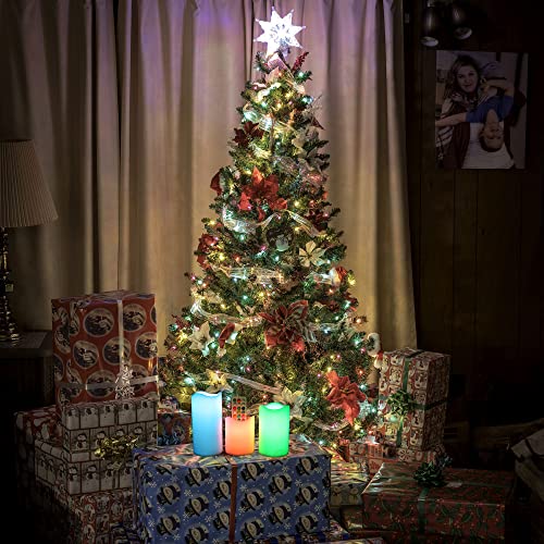 Yasenn Candle Led Lights With Remote Control Colored Flameless Candles With Timer, White Candles Colour Changing Led Candles Set Of 3, Battery Operated Candles 3" D X 4"/5" /6" H #TOP7