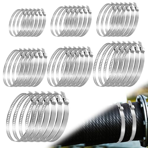 Riisoyu 42 Stück Edelstahl CV Schlauchschellen Set, Universal Achsmanschette Schellen 10-70mm Achsmanschetten Schlauchklemmen Werkzeug 70-150 mm Einstellbar Schellen Gelenk Boot Crimp Clamp Kit