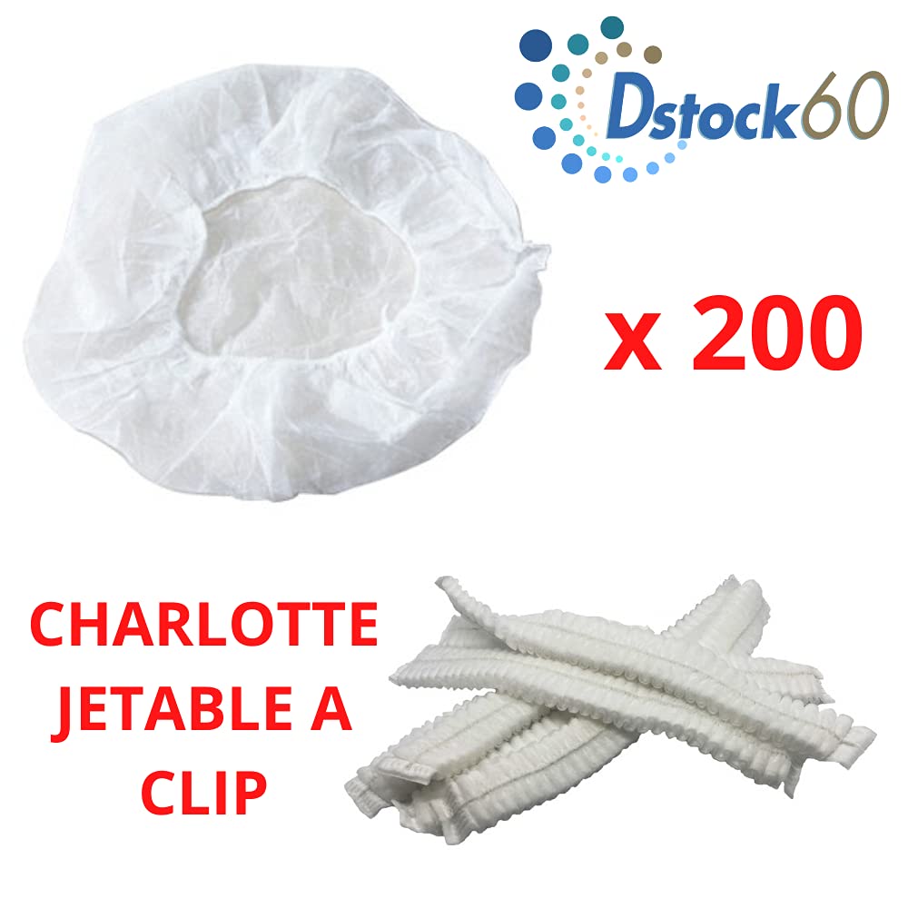 DSTOCK60 - LOT DE 1000 CHARLOTTES JETABLES A CLIP A USAGE UNIQUE - FILET POUR PROTECTION CHEVEUX