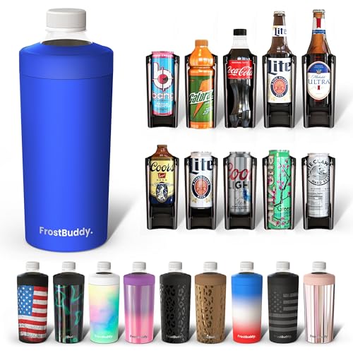 Image of Frost Buddy XL Can Cooler - Fits 12 /16 /20 /24 oz Cans & Bottles (Royal) | Keeps drinks chilled 12+ hrs | No sweat, no condensation | Fits slim & standard cans | Durable, portable design