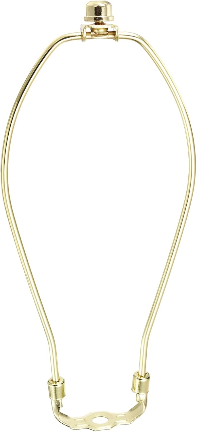 YOKIVE 10.5 Inch Lamp Harp, Detachable Lamp Shade Holder with 3/8 Finial Heavy Duty Bracket for Table Floor Standing Golden