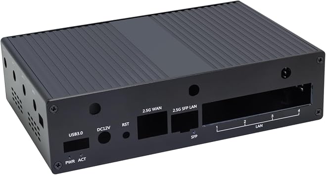 WayPonDEV Black Metal Case for Banana Pi BPI-R4 Lite Wireless Tri-Band WiFi 7 Router Dev Board, Metal Shell for Banana Pi BPI-R4 Lite MediaTek MT7987A OpenWRT Single Board Computer Case, Metal Case