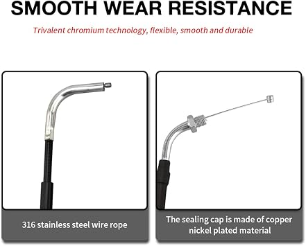 NIBBI Throttle Cable,71 Go Kart Throttle Cable,Universal Motorcycle Throttle Cable for Minibike Yamaha TaoTao Kymco SYM GY6 Scooter 125 150 Moped(BLACK)