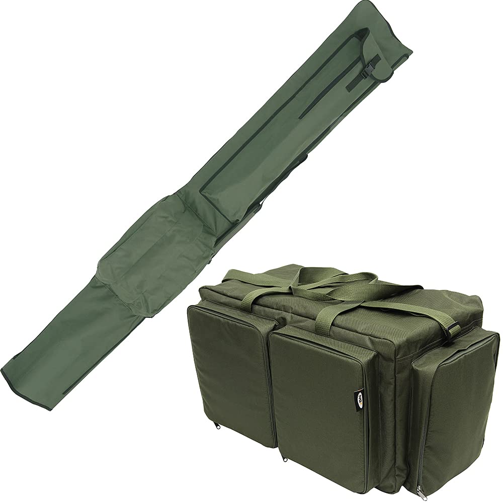 NGT Carp Fishing Rod Holdall 12.ft 3+3 with Large Carryall Tackle Session Bag