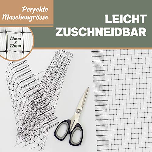 Teichnetz, Gartennetz, Vogelschutz-Netz, Pool Netz, Obstbaumnetz, Vogelabwehr-Netz, Laubnetz, Witterungs- & UV-beständig, robust, 15x Erdhaken & 15x Kabelbinder (4 x 5m)