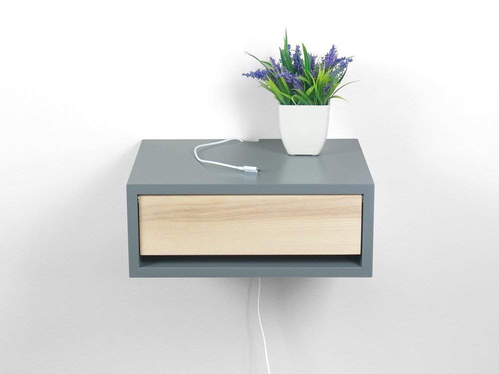 Contemporary Floating Nightstand, Modern Floating Bedside