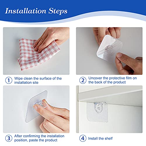 60 Pieces Adhesive Support Shelf Bracket Non-Perforated Wardrobe Partition Layer Fixed Paste Hook Shelf Support Bracket Adhesive Pegs Closet Cabinet Layered Partition Angle Support Clips #TOP4