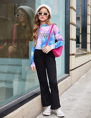Arshiner Girls Crop Tops Tie-Dye Hoodies Kids Long Sleeve Pullover Sweatshirts 8 511dTqNpcBL. AC