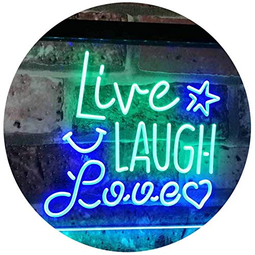ADVPRO Live Laugh Love Bedroom Display Gift Dual Color LED Neon Sign Green & Blue 600 x 400mm st6s64-i3082-gb
