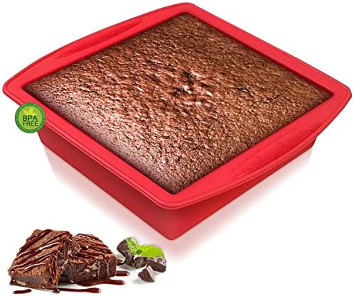 Walfos Silicone Mini Loaf pan, 12 Cavities Mini Bread Pan Brownie Pan, Food Grade & Non-Stick, Ideal for Mini Bread, Brownie, Cornbread, Cheesecake & Chocolate, Set of 2