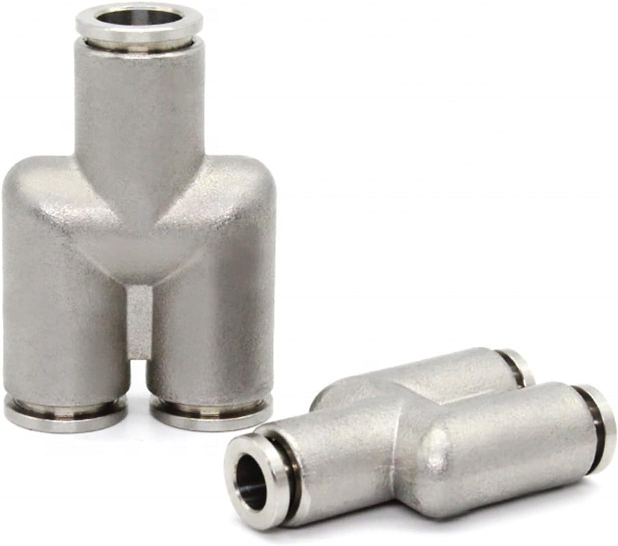 Pneumatic Accessories Stainless Steel Y-type Push In Connector 2Pcs(PY12)