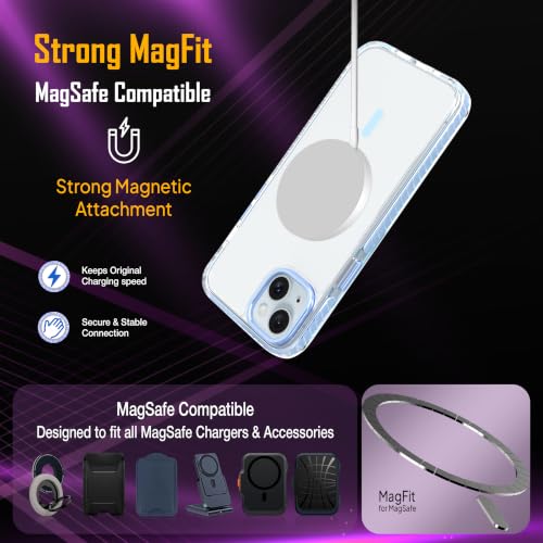 Image of Zapcase Crystal Clear Back case for iPhone 14 Plus | PC Back | TPU Bumper with Inner Rubber Grip | Metal Camera Guard Bezel | Metal Buttons | Scratch Resistant | 2 Layer Edge Protection | Light Blue