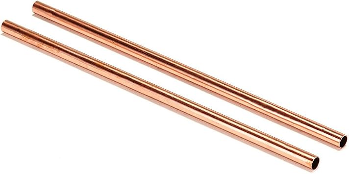 Modern Home Authentic 100% Solid Moscow Mule Straws, Set of 2, Copper