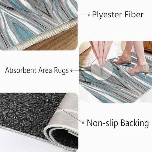 Alfombra de pasillo antideslizante y lavable para cocina o entrada, 50x200 cm 7