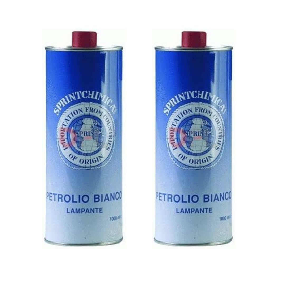 PETROLIO BIANCO LAMPANTE LT.1 PULIZIA CATENE SGRASSANTE COMBUSTIBILE 2 pezzi