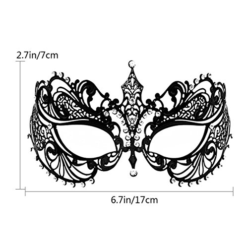 Image of Thmyo Couple's Venetian Masquerade Masks, Metal Mask Costumes Mardi Gras Prom Mask Set