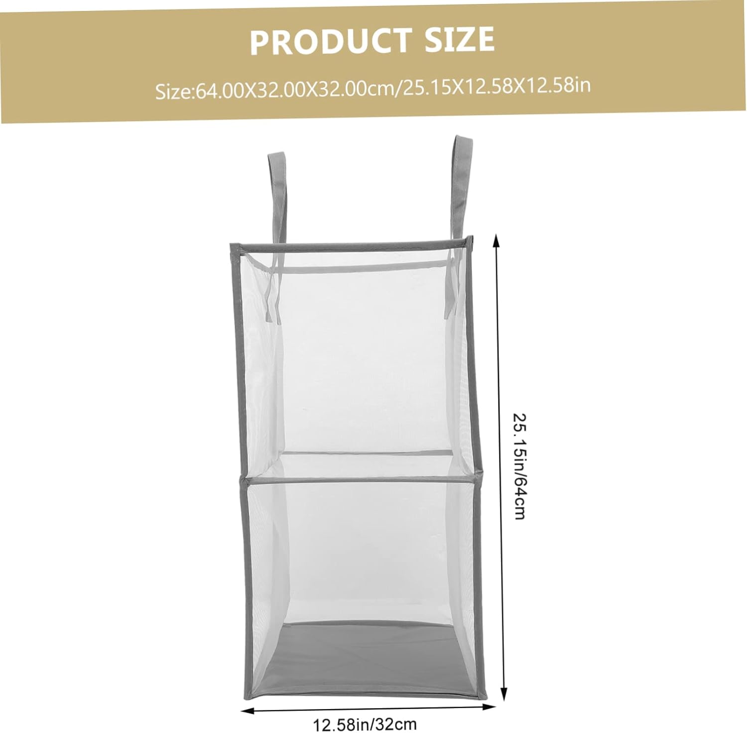 Foldable Laundry Hamper Basket Large Capacity Collapsible Storage Organizer for Clothes Blankets Portable and Space Saving Laundry Basket for Bedroom Bathroom Outdoor Use Gray Mesh