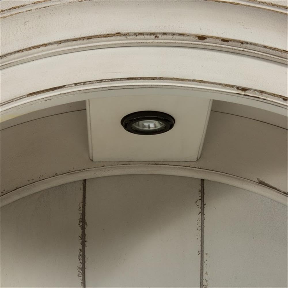 Liberty Furniture Magnolia Manor 3 Piece Desk, Credenza & Hutch Set for Home Office - Antique White & Weathered Bark