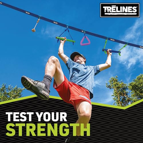 Trelines 36ft. Ninja Adventure Kit, Slackline Obstacle Course and Outdoor Playground Set - 8 Ninja Warrior Accessories - Monkey Bars for Backyard, Kids Outdoor Play Jungle Gym - Ages 5+ Holds 250lbs by Trelines - Image 4
