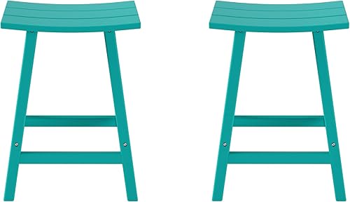 Vista 176 de WestinTrends Malibu - Juego de 2 taburetes para sillín para exteriores/patio, 24 alturas, color negro