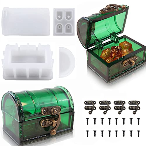 Dice Box Molds for Resin, Storage Treasure Chest Silicone Molds