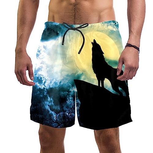 Maillots de bain pour hommes anti humidité short de plage loup confortable