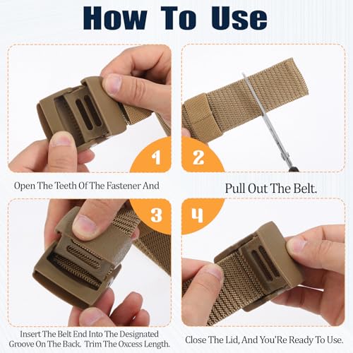 simarro Tactical 6-Pack Nylon Webbing Canvas Belt - Men & Women's Military, Outdoor, Hiking & Casual Belt3