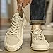 Men's Casual Lace-up Skateboarding Shoes Suitable for All Seasons Comfortable and Non-Slip Perfect for Campus and Hiking (9.5,Beige)