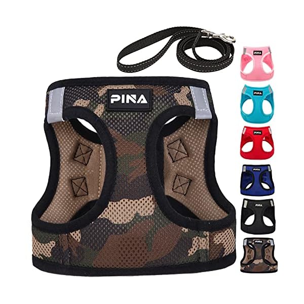 PINA Dog Harness for Small Medium Dogs No Pull, Dog Harness and Leash Set, No Choke Breathable Mesh Dog Vest Harness, Lightweight Adjustable Small Medium Dog Harness – Easy to Put On and Take Off PINA Dog Harness for Small Medium Dogs No Pull, Dog Harness and Leash Set, No Choke Breathable Mesh Dog Vest Harness, Lightweight Adjustable Small Medium Dog Harness – Easy to Put On and Take Off