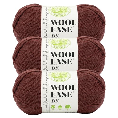 Image of Lion Brand Yarn, Wool-Ease DK Crochet Yarn, Cinnamon Stick, Orange, 3 Pack | Classic DK Weight Wool Acrylic Blend Knit & Crochet Fiber for Warm Blankets, Light Sweaters, Fall & Winter Hats