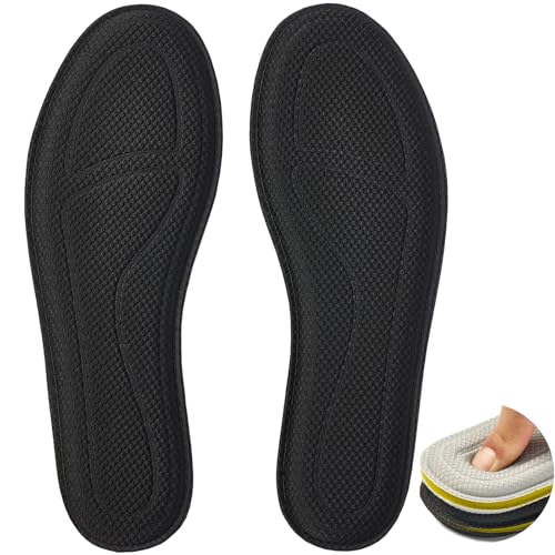 Image of Memory Foam Shoe Inserts for Women Men, Cushion Insoles for Work Boots Sneakers Flats,Comfort Soles Design for Foot Pain Relief 10mm Thick,Black EU41