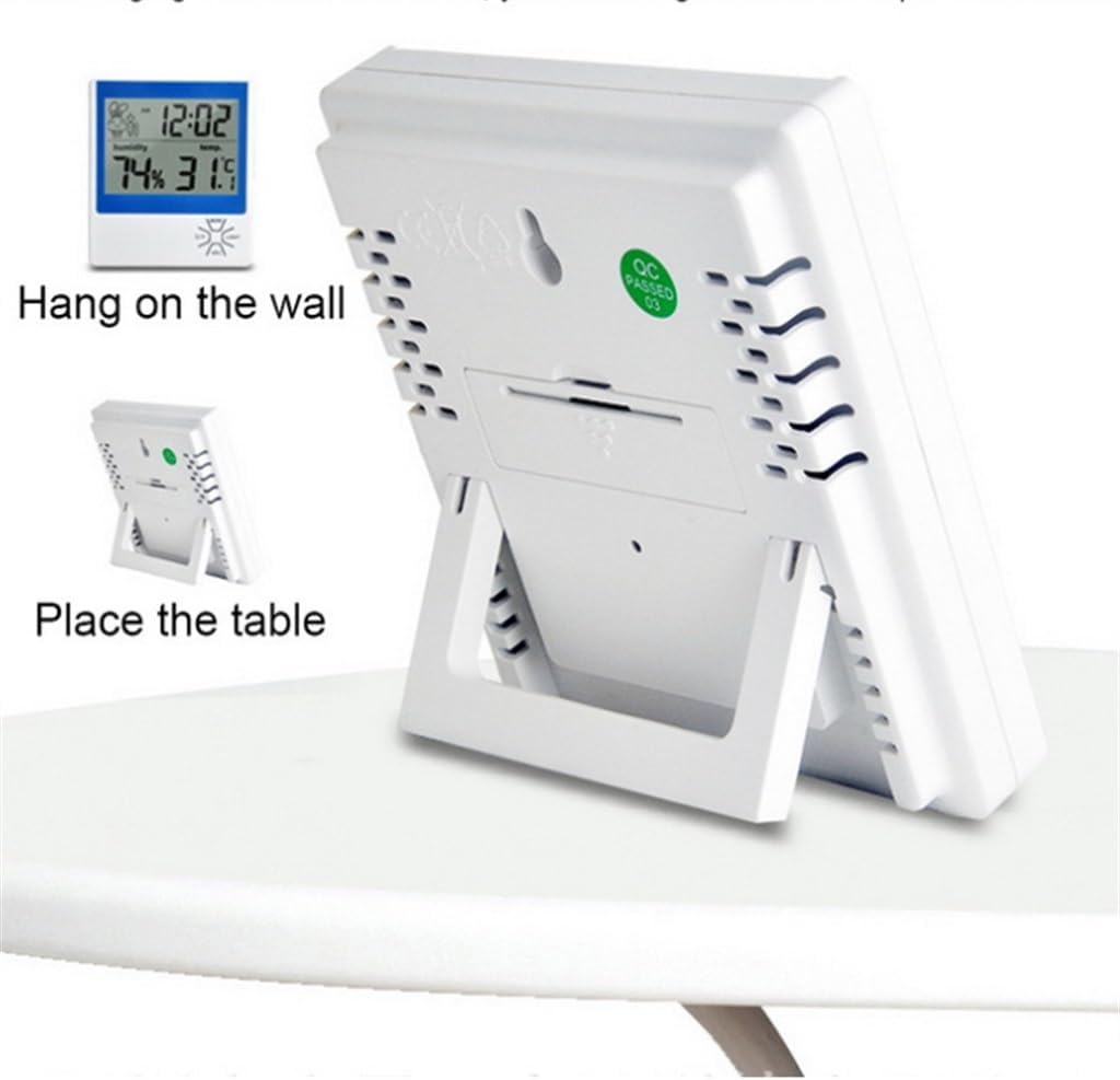 Indoor Temperature and Humidity Meter Home Hygrometer Alarm Clock Chimes The Whole Time