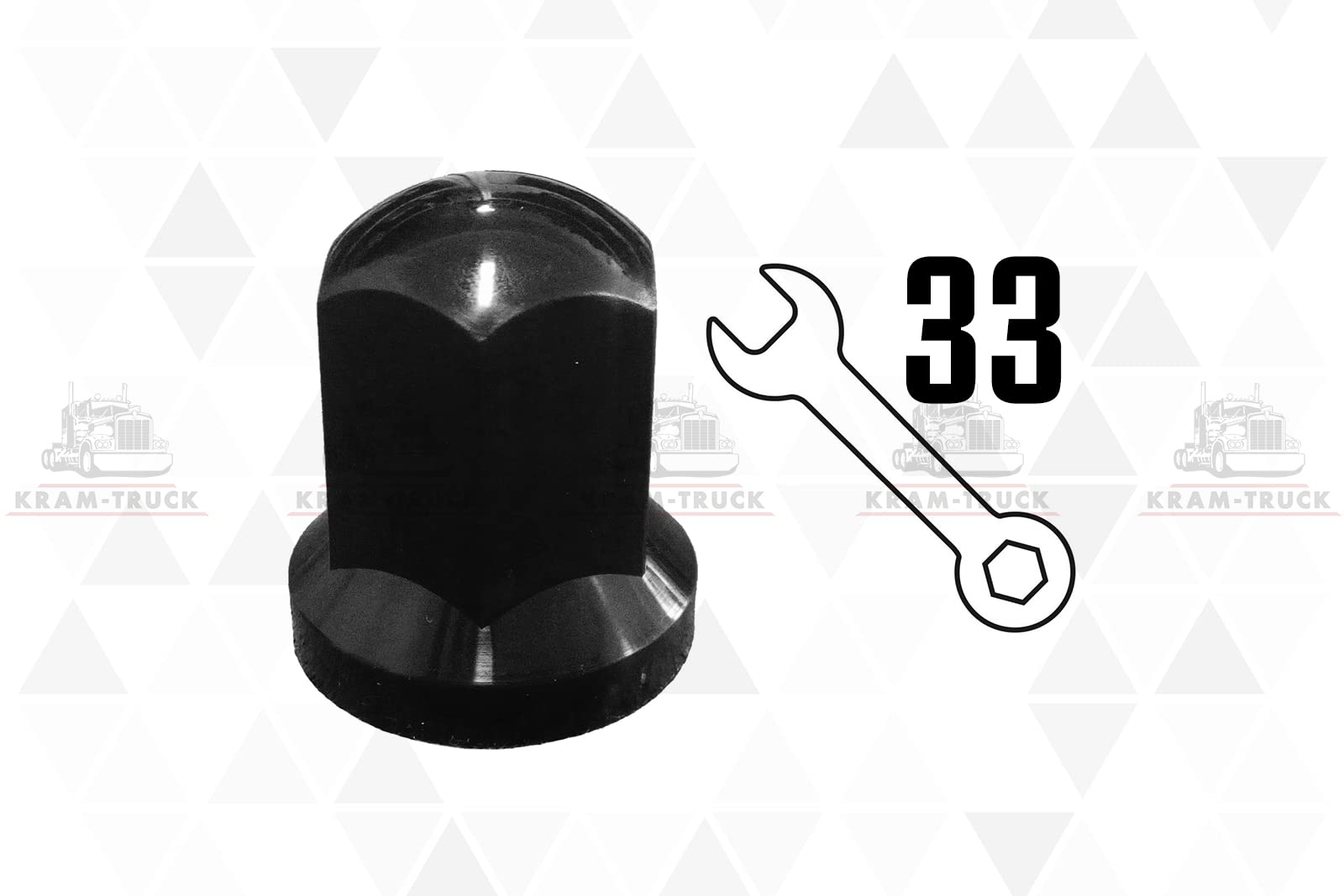 KRAM-TRUCK 100x Tapas de tuercas de rueda largas de plástico para camiones y remolques Ancho de llave 33 mm Resistente a los arañazos para MAN DAF Scania Mercedes Camiones Remolques Negro
