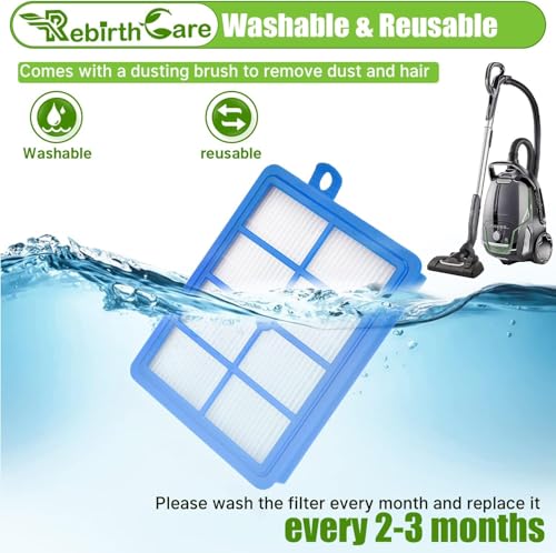 Rebirthcare 4 Stück LX7 Filter für AEG LX8 LX9 VX6 VX7 VX8 VX9 AFS1W AEF12 Turbo Cyclonic Staubsauger, HEPA 13 Filter für Philips FC8038/01 FC9150, Filter Staubsauger für AEG LX7
