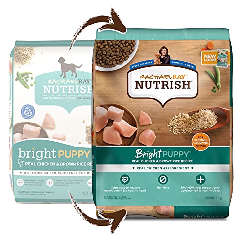 Rachael Ray Nutrish Bright Puppy Premium Natural Dry Dog Food, Real Chicken & Brown Rice Recipe, 14 Pound Bag (Packaging May Vary)