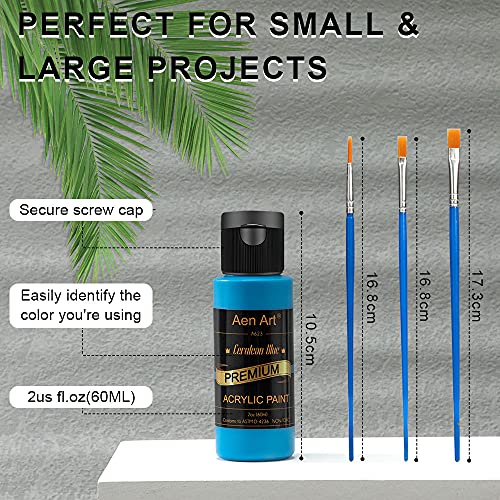 Aen Art Acrylic Paint, Set Of 24 Colors Craft Paint Supplies For Canvas, Painting, Wood, Ceramic & Fabric, Rich Pigments Non Toxic Paints For Artists & Hobby Painters, 2 Fl Oz / 60 Ml Bottles #TOP2