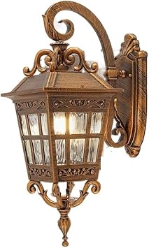 Wall Mounted Light Palace Vintage Exterior Wall Light Lamp Waterproof IP55 Die-cast Aluminum with Glass Sconces Decoration Pavilion Porch Balcony Landscape Table Outdoor Lantern Reading Light