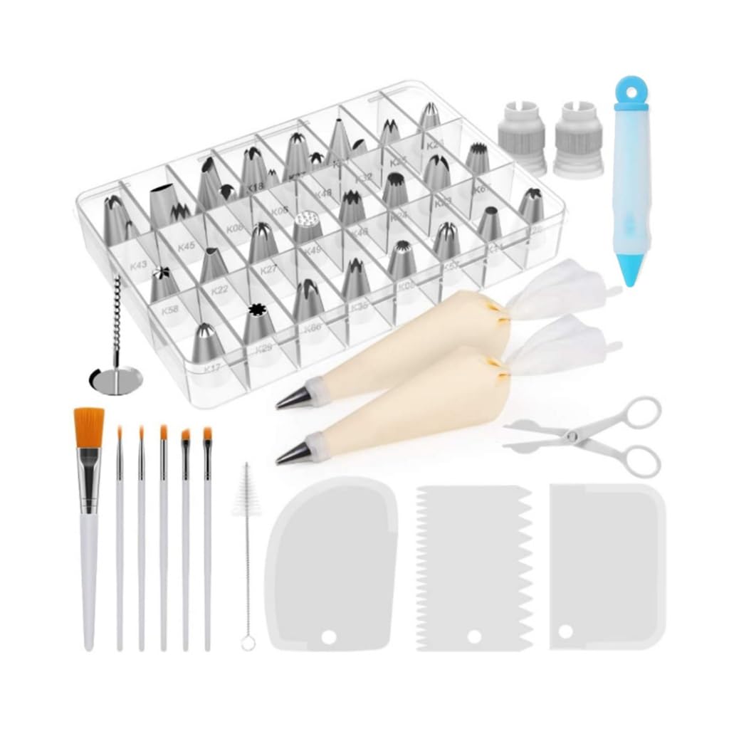 Ensemble de bouche de fleur de gâteau 47 pièces avec brosse